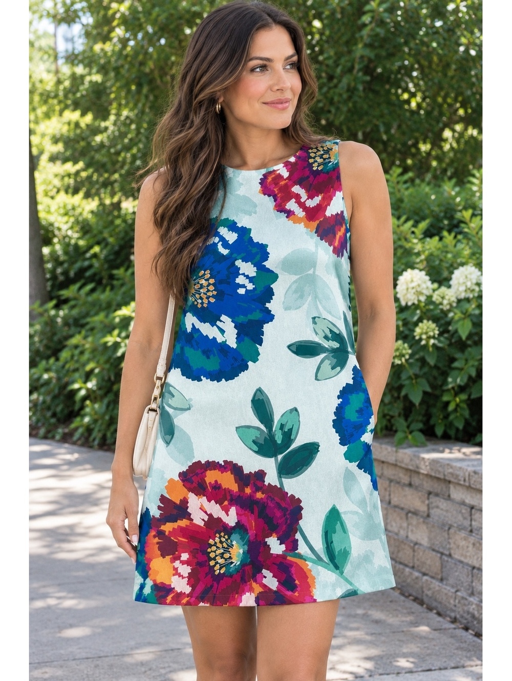 Calvin Klein Sleeveless Floral Shift Dress Size 12